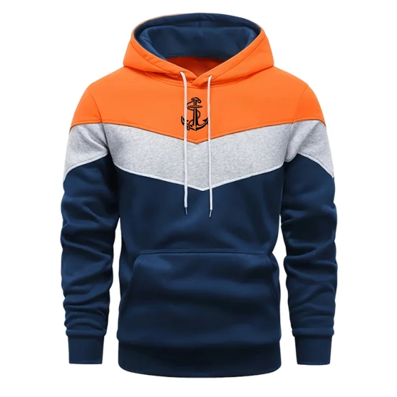Качественная Лидер продаж, мужской спортивный костюм, модная толстовка с капюшоном, трехцветная толстовка и спортивные штаны, повседневная спортивная одежда, мужской костюм, комфортный повседневный спортивный костюм