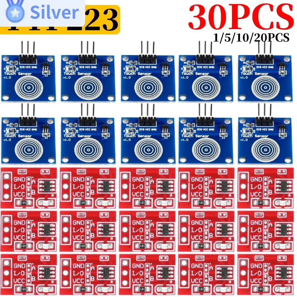 1-30PCS TTP223 Touch button/Sensor Module Capacitor type Single Channel Self Locking Touch switch single way transformation