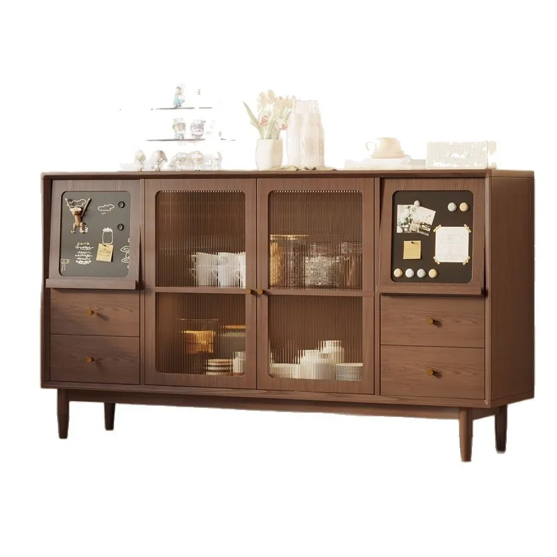 LTT solid wood dining side cabinet multi-layer storage cabinet restaurant kitchen floor locker