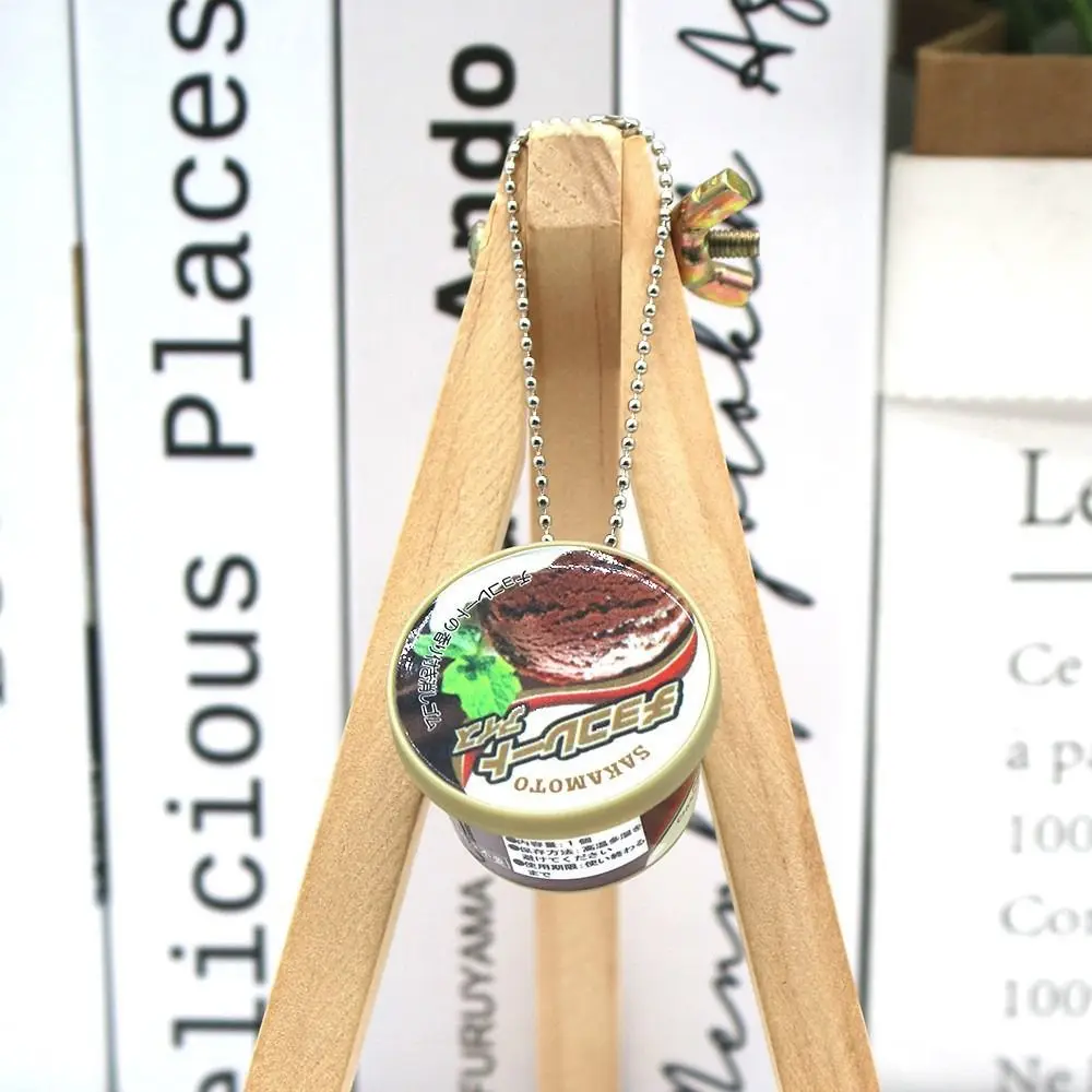 Funny Japanese Miniature Keychain Novelty Creative Decompression Vent Food Play Ice Cream Pudding Squeeze Key Ring