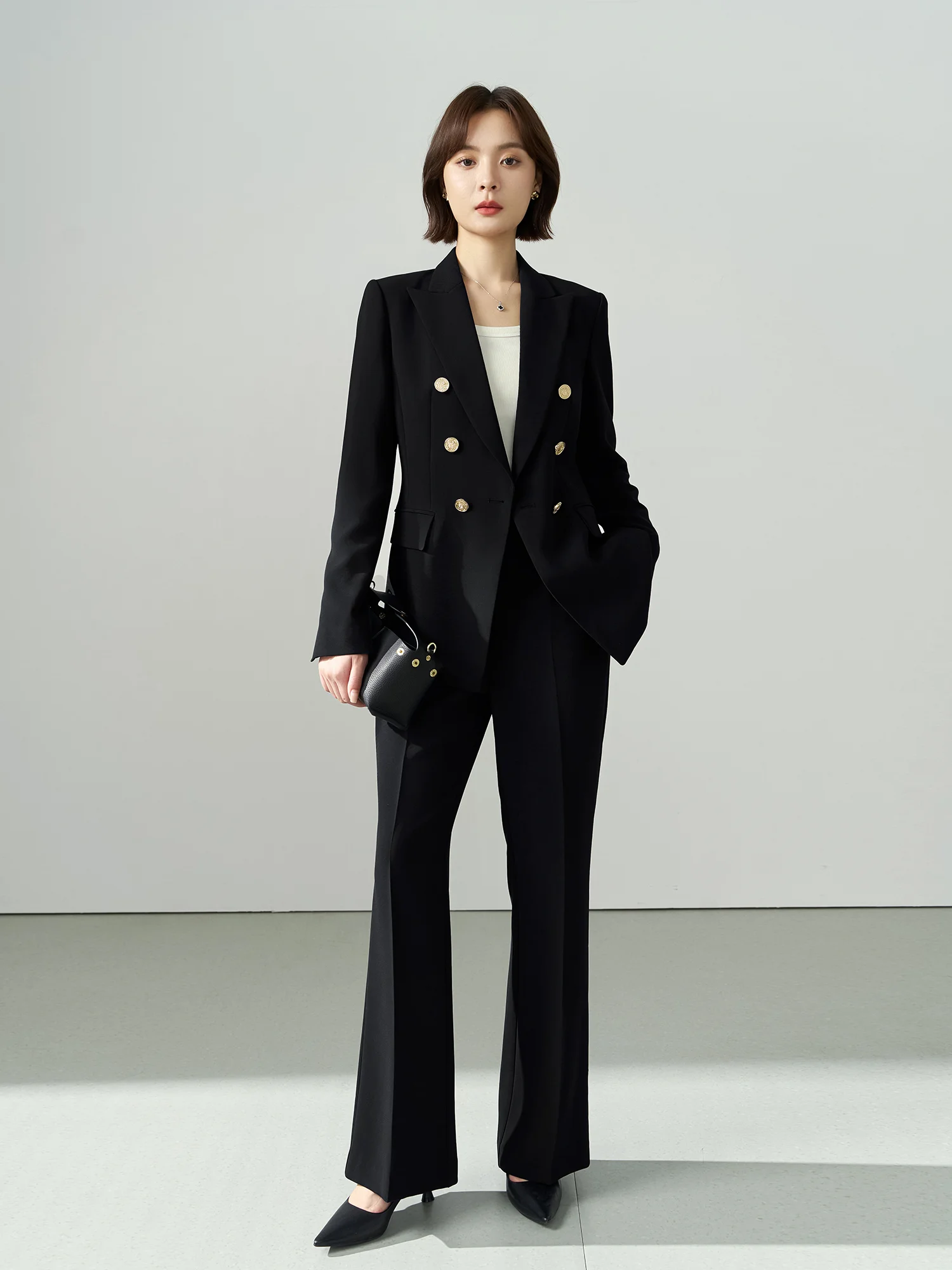 

Женский деловой костюм Berd Miss: пиджак с завышенной талией и брюки для собеседований и офиса, весенняя коллекция, модный стиль для работы