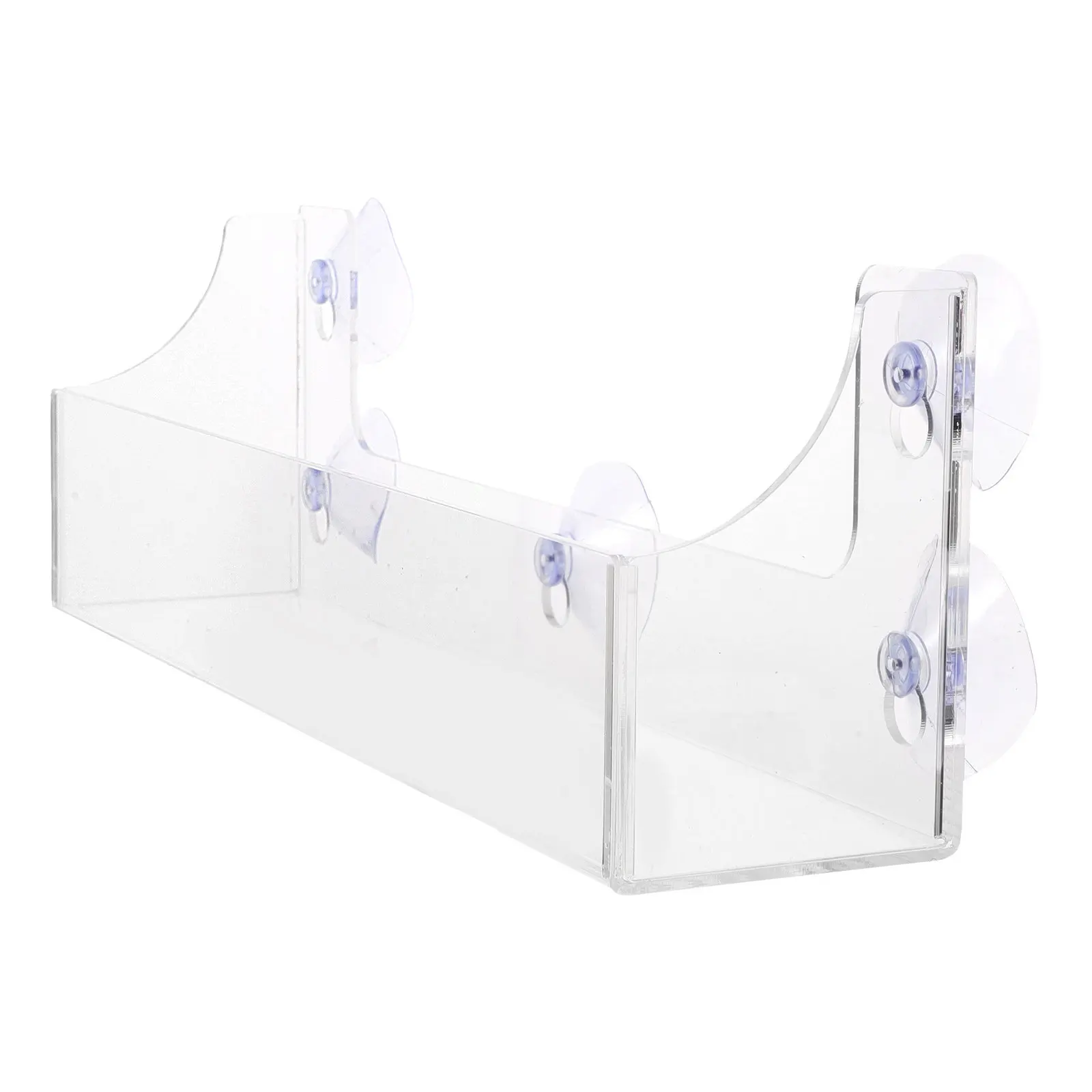 Floating Storage Shelf Shelves Shower Suction Cup Bathroom Rack Clear Basket Organizer