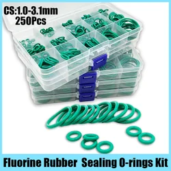 Fluorine Rubber Ring Green FKM O Ring Seal CS 1-3.1mm Fluoro-oxygen O-ring Gasket Ring Corrosion-resistant Seal Heat Wearable