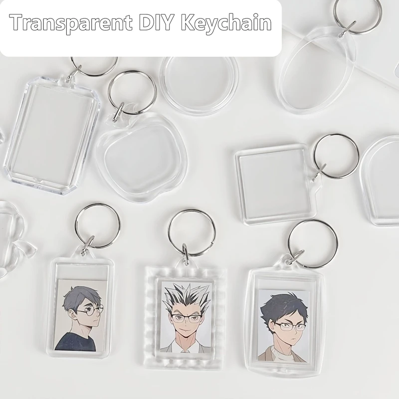 Acrylic Photo Frame Keychain Clear Picture Insert Blank Keyrings for Double-Sided Photos DIY Supplies 2026 New