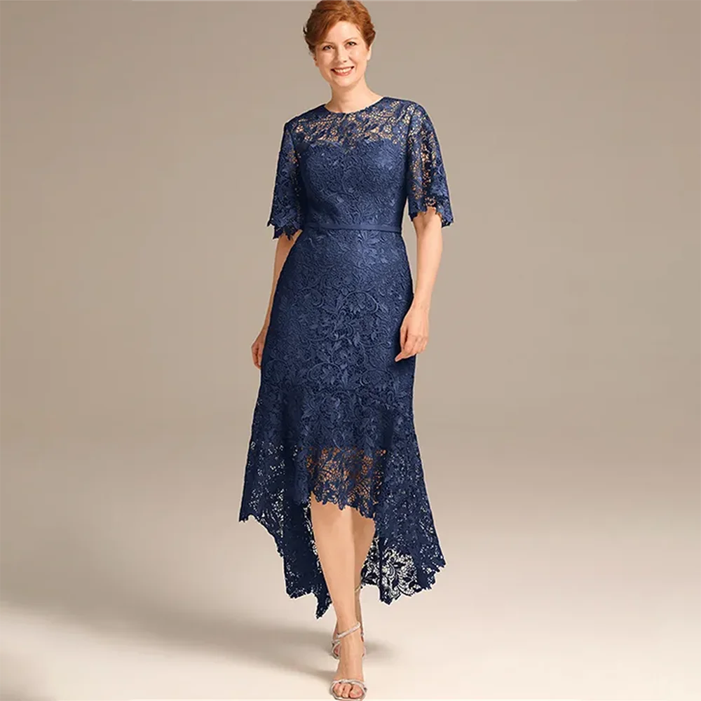 

2025 Mother Of The Bride Dress Wedding Elegant Lace Appliques Half Sleeve A-Line Mother Dress Formal Bride Mother Gowns