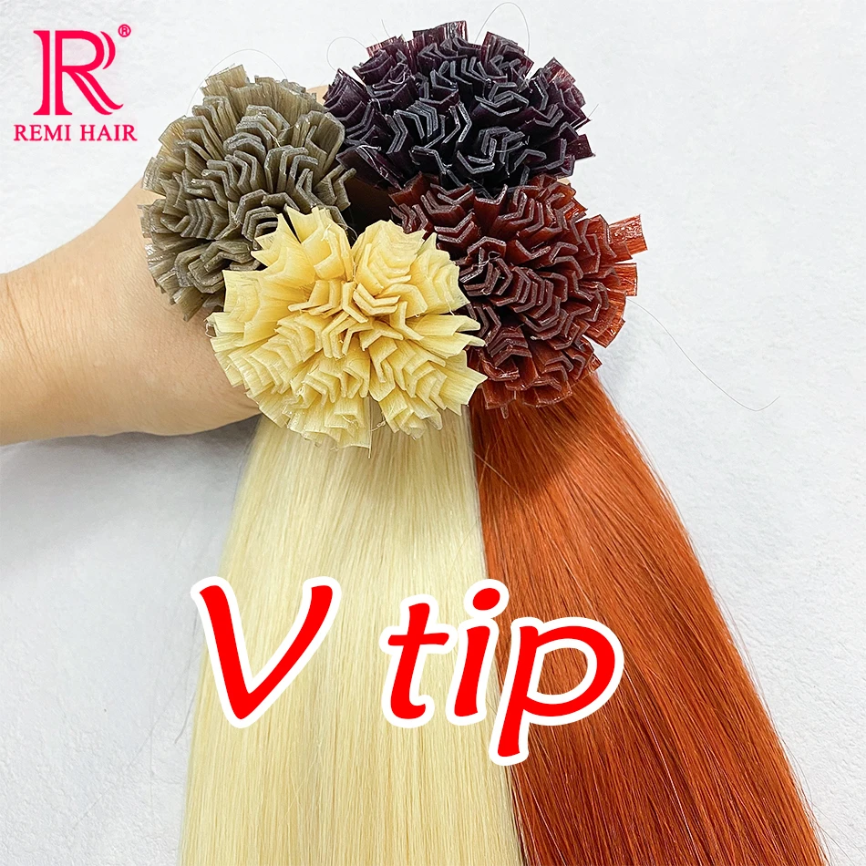 V Tip Keratin Hair Extensions Pre-bonded Fusion Hair Straight Real Human Hair Virgin Colored Vietnamese Hair Extensions