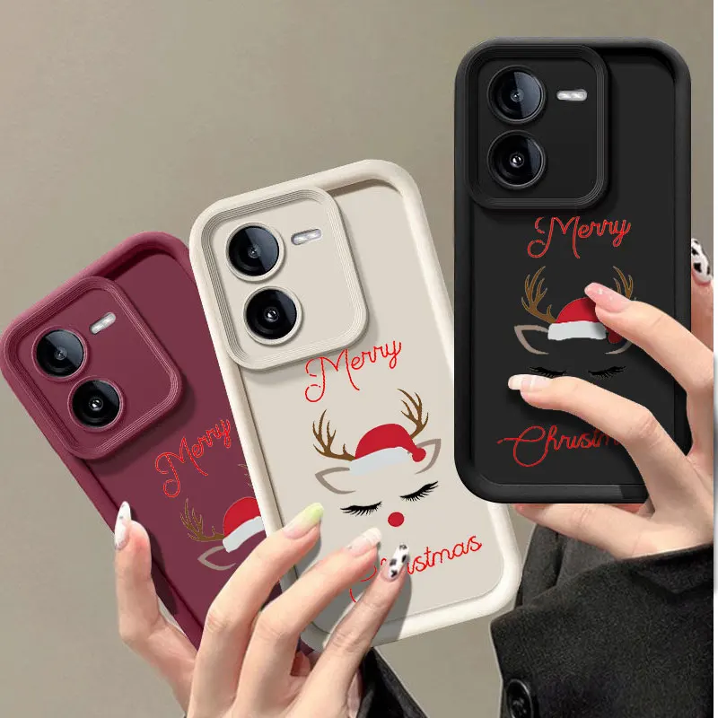 Christmas Fashine Case For VIVO Y02 Y03 Y15S Y16 Y17 Y17S Y21 Y22S Y27 Y35 Y36 Y72 Y75 Y76 Y77 Y78 Y100 5G Soft Cover Shell