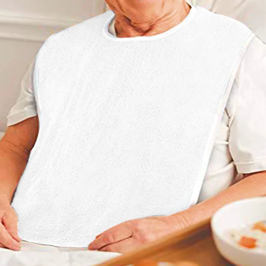 Adult Bibs Terry Cloth Waterproof Reusable Mealtime Bibs For Elderly Washable Dining Bib With Crumb Catcher For Seniors And Disa
