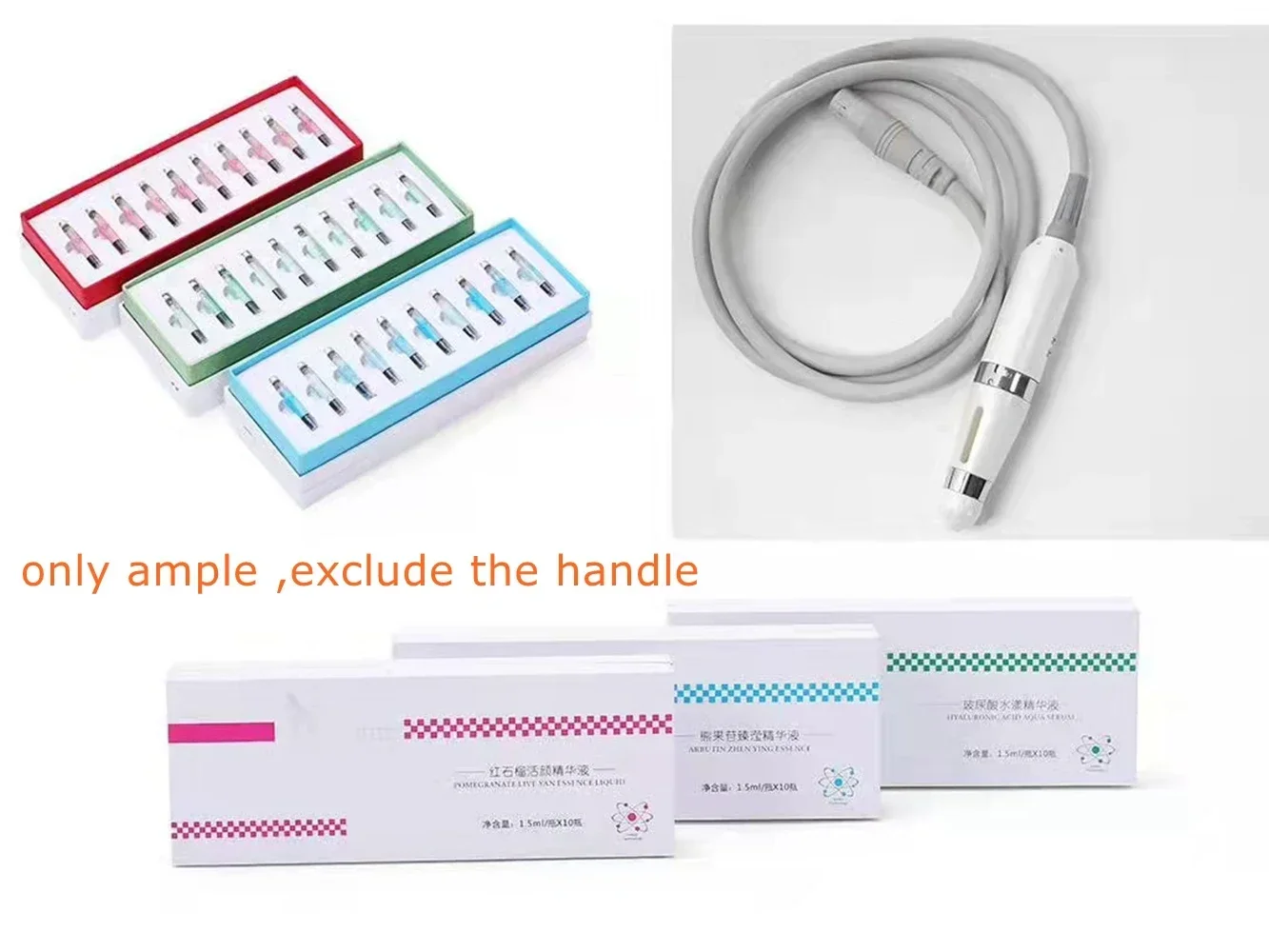 Amples for Non-Invasive Needle Free Meso Gun Machine Anti-Wrinkle Skin Whitening Skin Rejunation No-Needle Meso Device