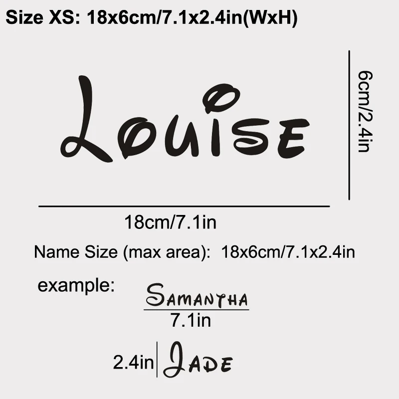 JJRUI Personalised Name Boy or Girl With Vinyl Sticker Decal Wall Art Sticker SIZE S/M
