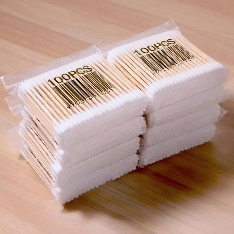 100/300/500 Pcs Double Headed Disposable Cotton Swab for Ear Cleaning Cotton Swab Stick for Makeup Removal Makeup and Hygiene