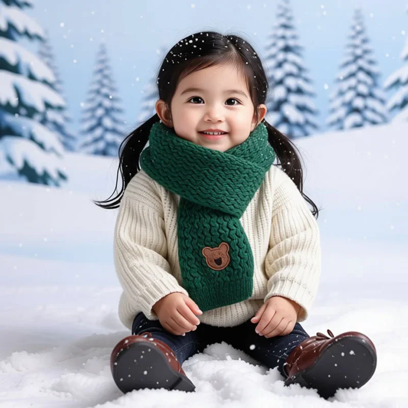 الشتاء الاطفال وشاح دافئ محبوك الرقبة أدفأ للبنين والبنات لطيف طفل رضيع وشاح الكورية نمط يندبروف #4