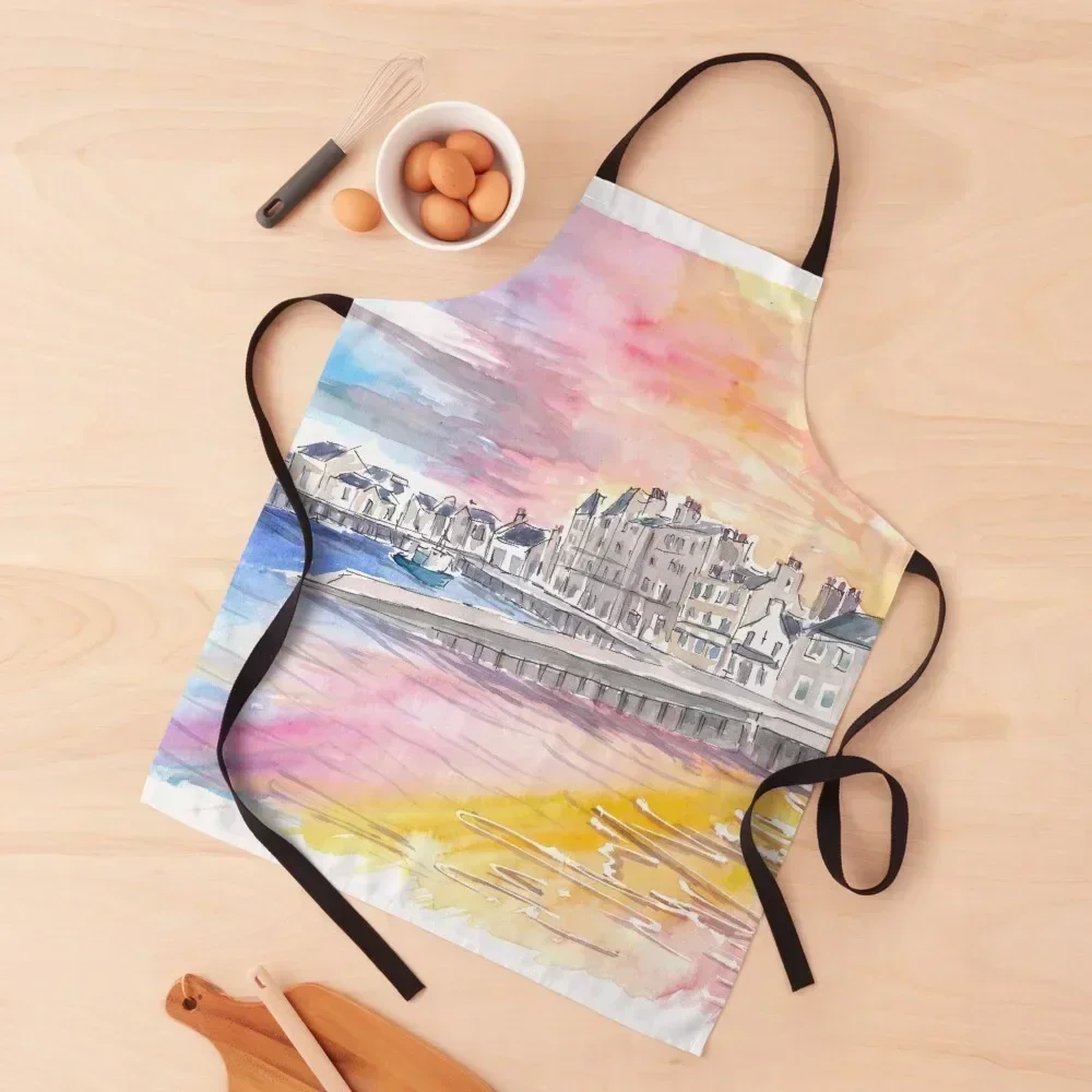 

Kirkwall Orkney Quiet Port Scene Apron Nursing Sexy Chef Uniform Women Barista Apron