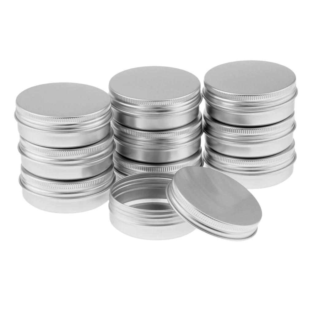 Set Van 10 Ronde Aluminium Lippenbalsemcontainers-60Ml Capaciteit