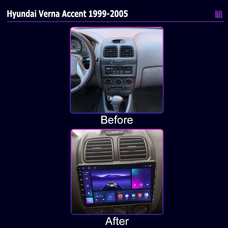 roadivox Android car radio for Hyundai Verna Accent 1999 2005 GPS Navigation video Multimedia Player tape recorder carplay