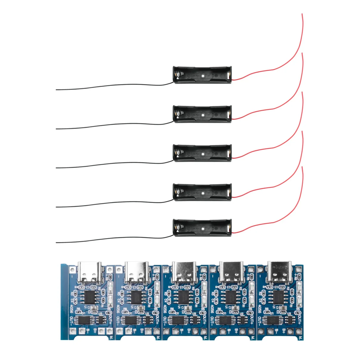 

Зарядный Модуль TP4056, USB зарядная плата типа C для литиевого аккумулятора, BMS 5 в 1 А, защитный модуль для зарядки литий-ионного Micro-USB