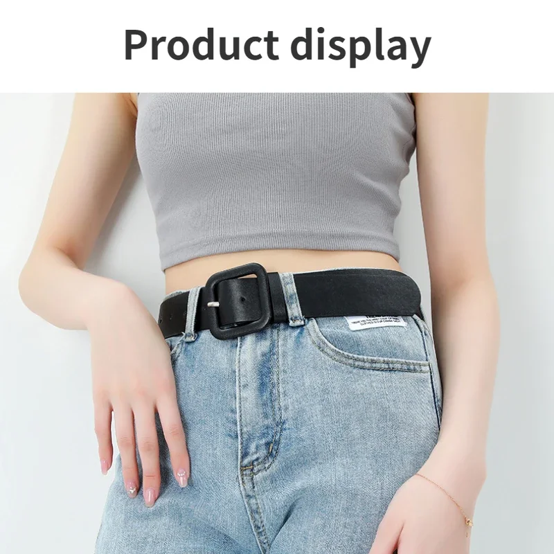 simplicity PU Leather Belts for Women Square Pin Buckle Jeans Candy color Belt Chic Luxury Brand decoration Female Waistband