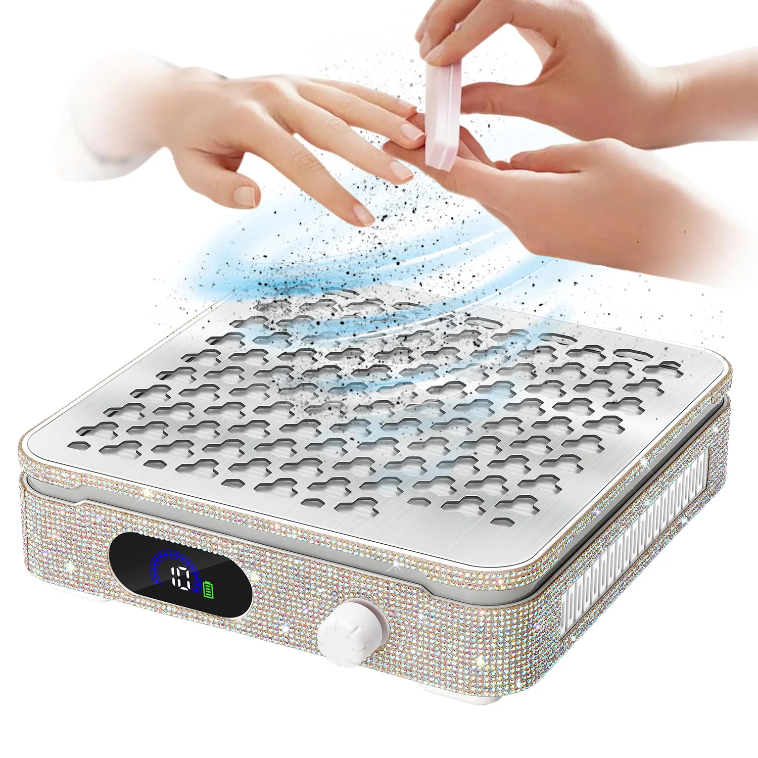 

Professional Nail Dust Collector with 520Pa Strong Suction, HEPA Filter, 10-Speed Adjustment & 2600mAh Rechargeable Battery -