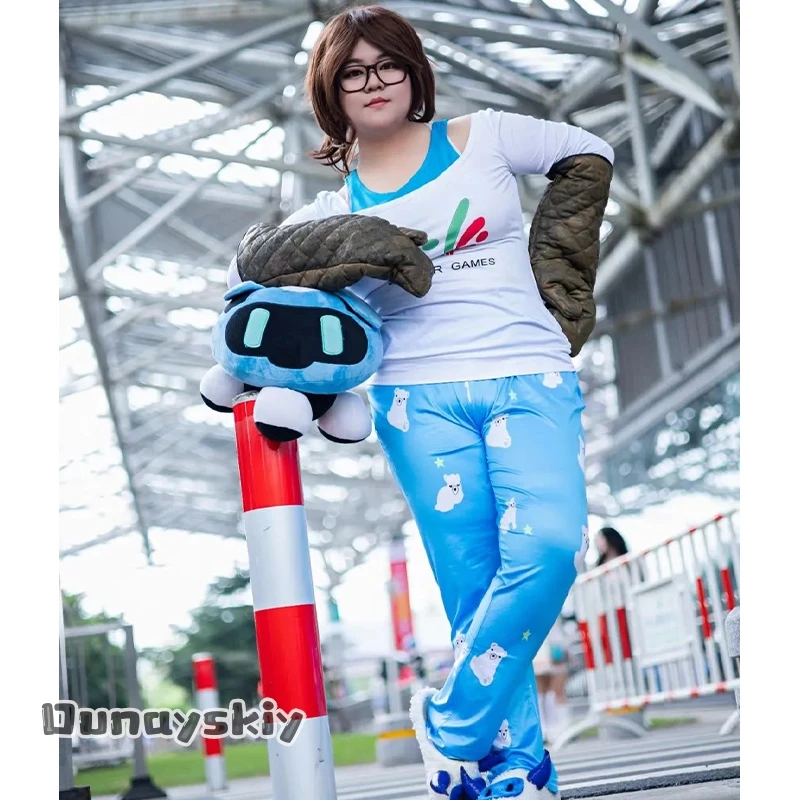 

aBAzOS*@Ove Watch Mei Zhou Meiling Pajama Awakening Polar Bear Cosplay Outfit Anime Game Pant Wig Carnival Outfit Halloween