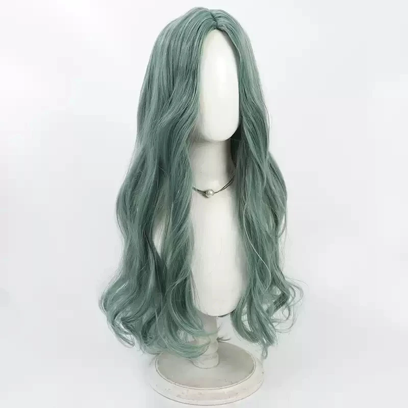 Tożsamość V Grace peruka do cosplay 90cm kobiety długie faliste turkusowe żaroodporne włosy syntetyczne Halloween karnawał