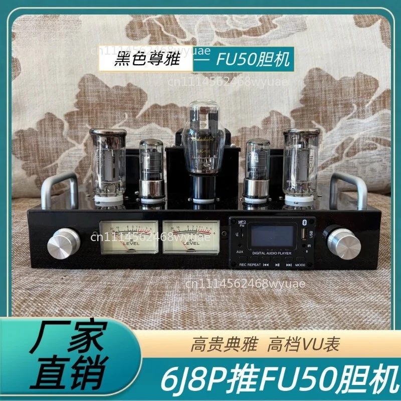 F1 single-ended Class A tube amplifier, 6J8P voltage amplification driving FU50 power transistors, warm and transparent sound.