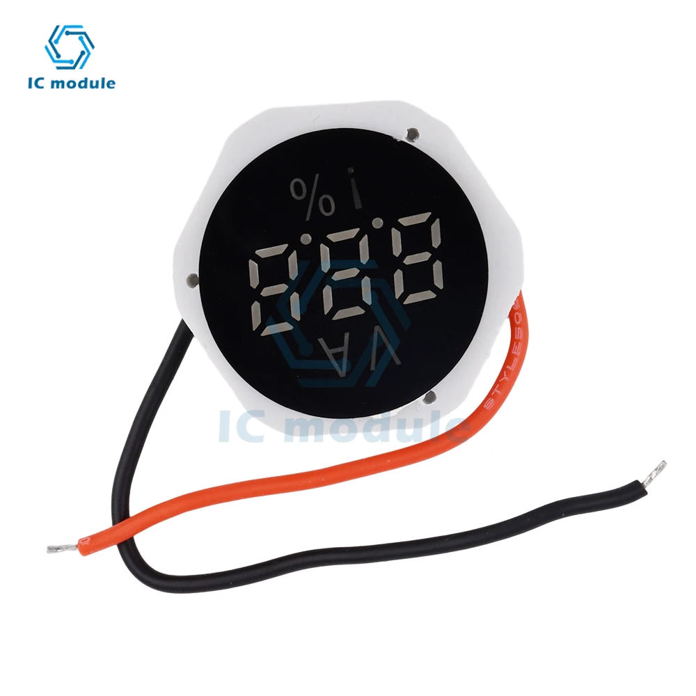2-przewodowy woltomierz cyfrowy alarmowy wysokiego poziomu prądu stałego 4-130V tester monitor napięcia LED 7.4V 12V 15V 24V kable rozruchowe
