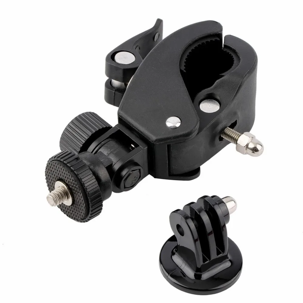 Popular Black Bike Bicycle Motorcycle Handlebar Handle Clamp Bar Camera Mount Tripod Adapter For Gopro Hero 1 2 3 3+ 4