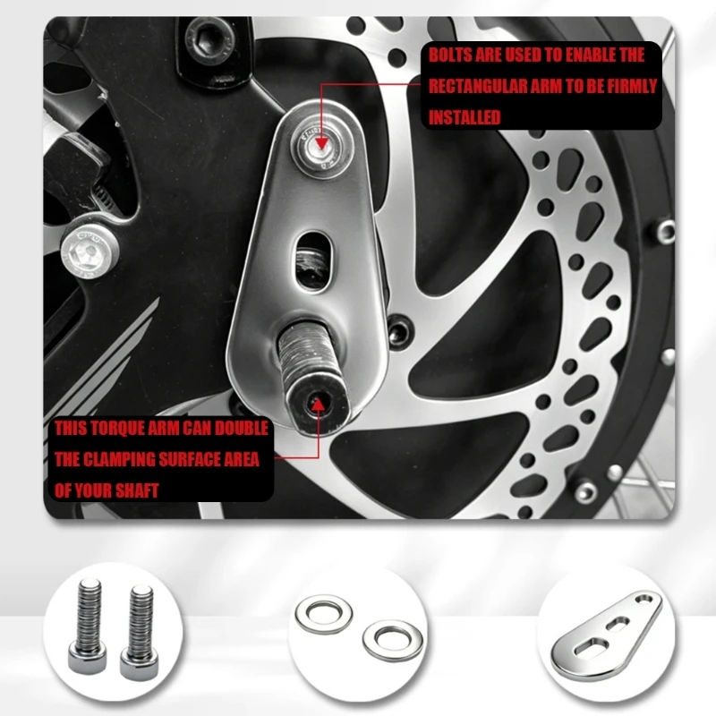 Electric Bike Conversion Arm Plate Set, Steel Mounting Plates with Hardware and Visible Opening Form for Mountain Bike Use 24BD