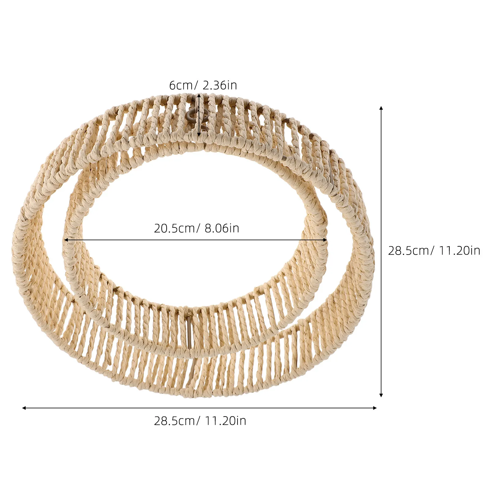 Woven Light Shade Handwoven Paper Rope Pendant Lamp Cover Boho Ceiling Light Fixture Replacement Rustic Modern Decor Chandelier