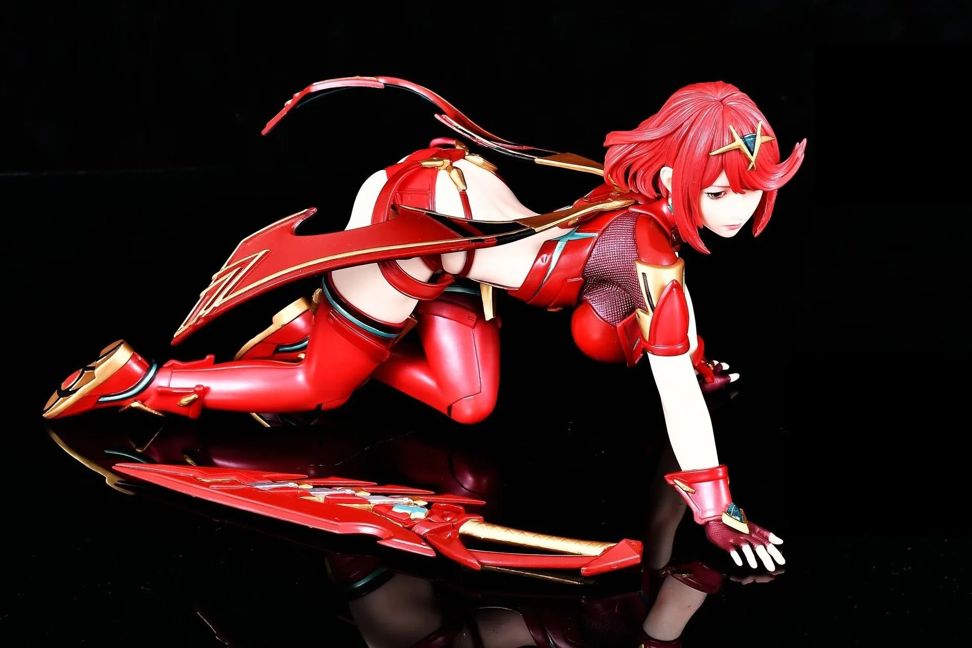 Bandai Pretty Girl Handmade Xenoblade GK Flame Holy Grail Pyro Flame Double Headed Carving Party Pose Anime Model Ornament