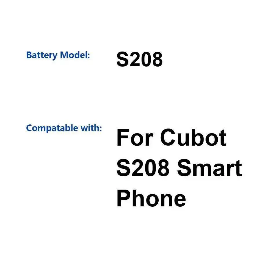 

Для смартфона Cubot S208, сменный мобильный аккумулятор премиум-класса, 2000 мАч