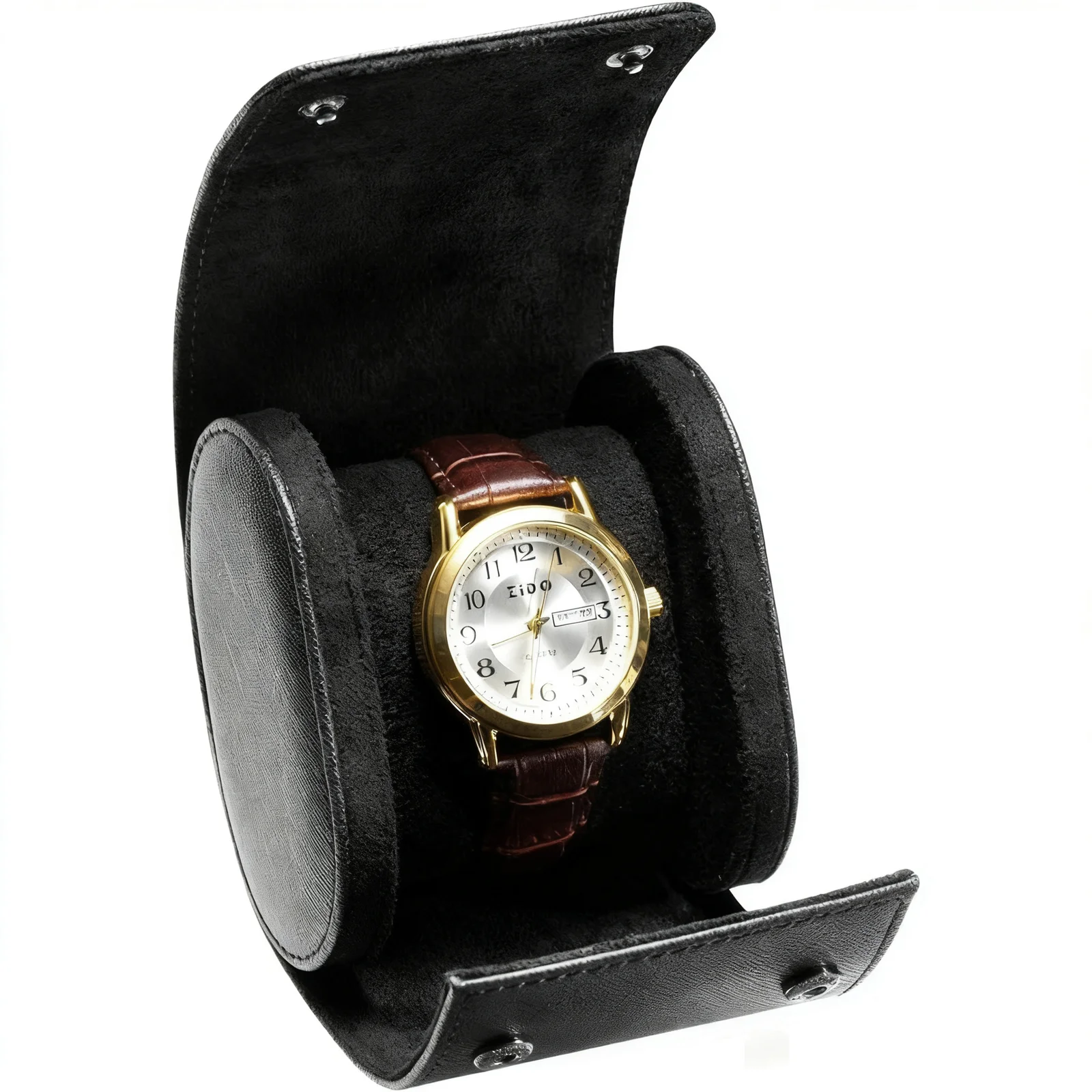 Watch Storage Case Leather Watch Roll Portable Holder Travel Box Soft Interior Prevents