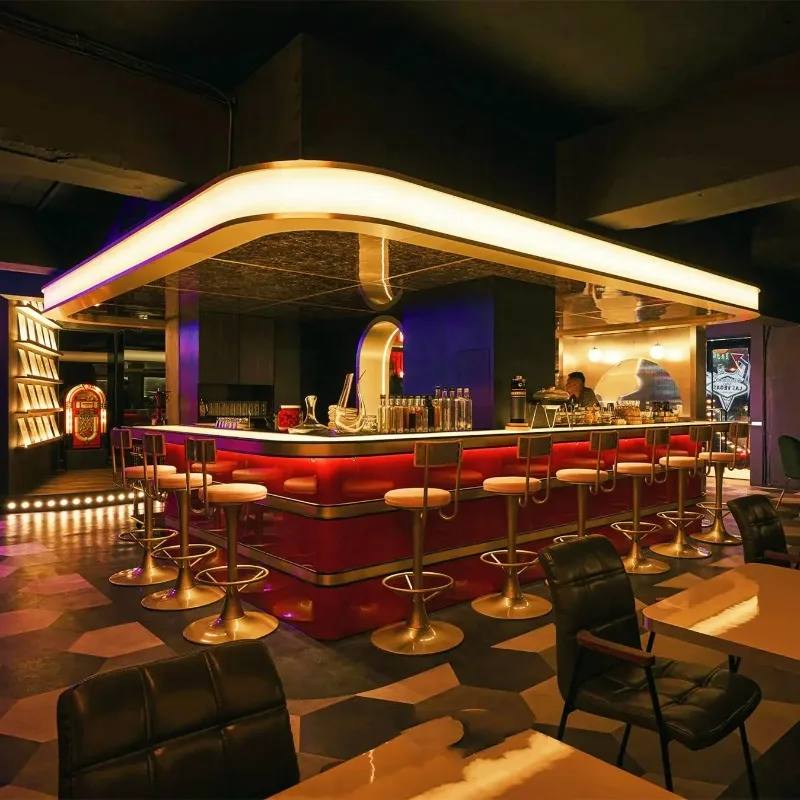 FOODLINE Luxury Bar Counter Complete Configuration Bar Counter For Hotel Lobby Cocktail Pub Business Project