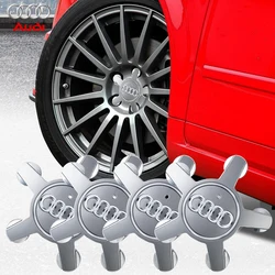 4PCS Five Claws Car Wheel Center Cap Hub Emblem Covers Auto Decoration Accessories for Audi B6 A4 A1 A5 Q3 Q7 S5 A6 V6T S8 V8T