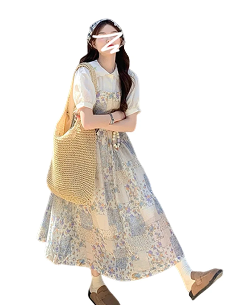 Ensemble deux pièces imprimé Floral ter Dr pour femmes, jupe longue de vacances, petite taille, costume deux pièces en Polyester et coton mélangé, nouvelle collection été