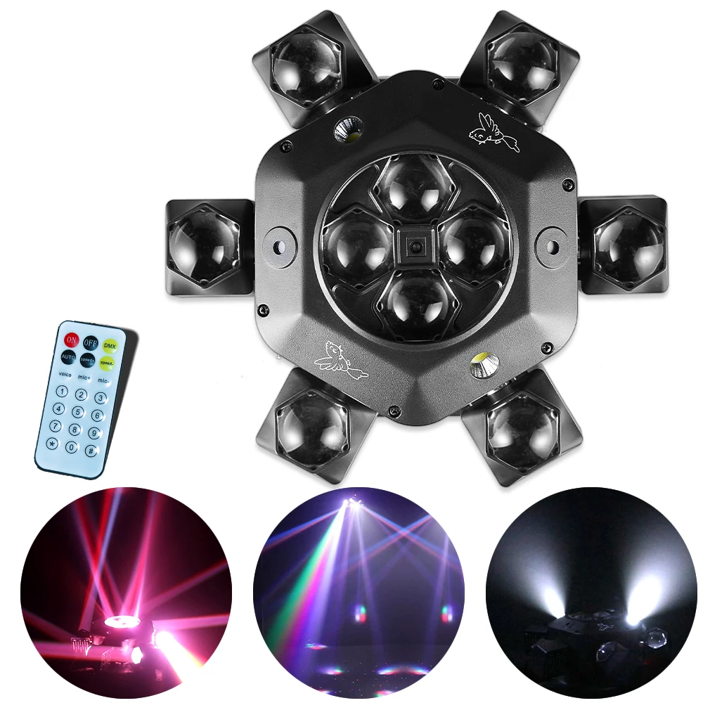 

Mini 6 Head LED 10x10W Moving Head Light Led Spider Beam Stage Lighting DMX 512 Bee Eye Light Suitable For Disco DJ Nightclub