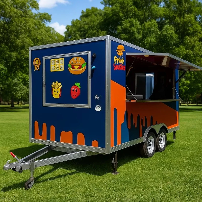 Towable Coffee Ice Cream Cart Taco Churros Food Trailer Mobile Shawarma Truck Fully Equipped Kitchen Juice Concession Trailer