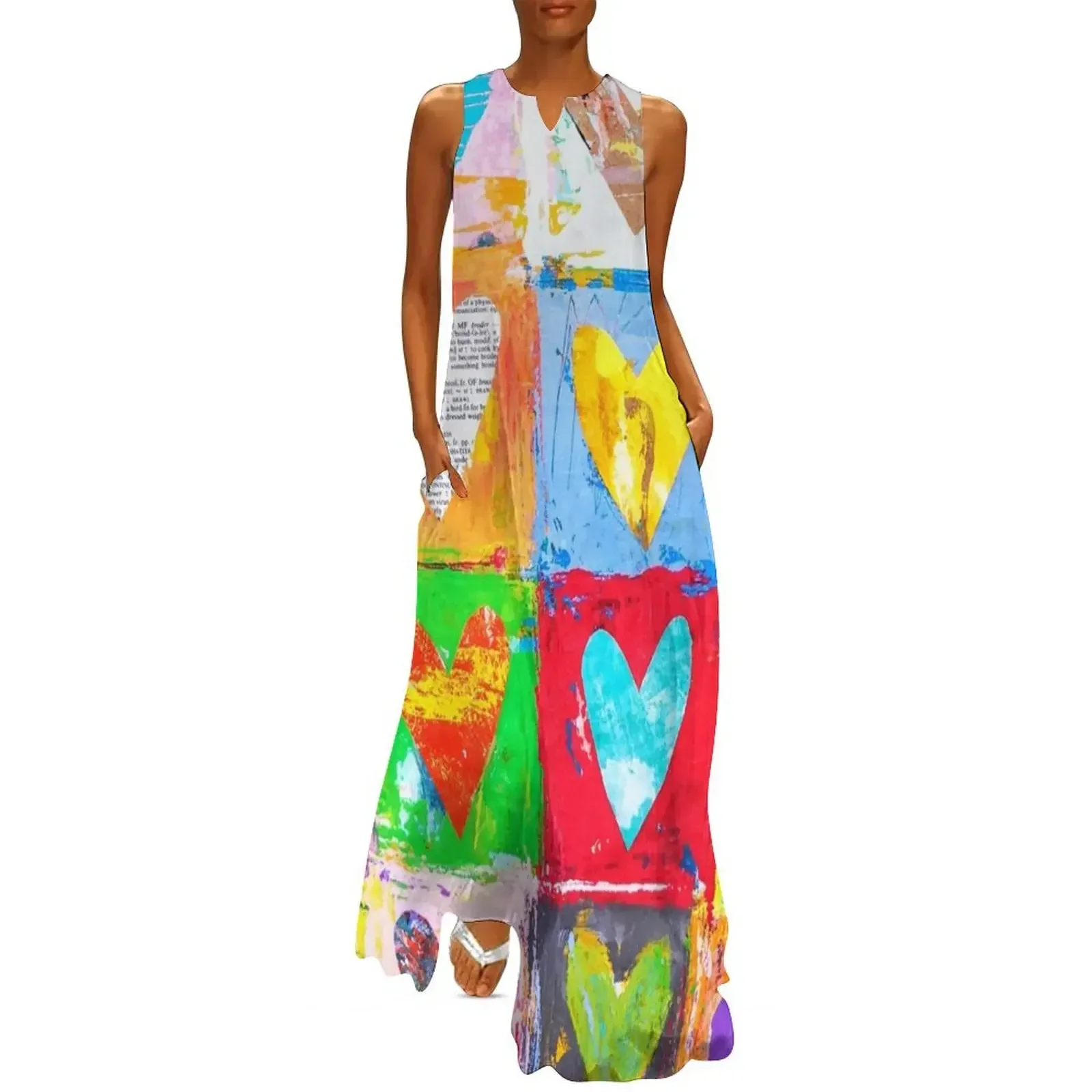 

Colorful Heart Grid Long Dress dresses for women 2025 Women's evening dress Summer skirt womens clothing Dress