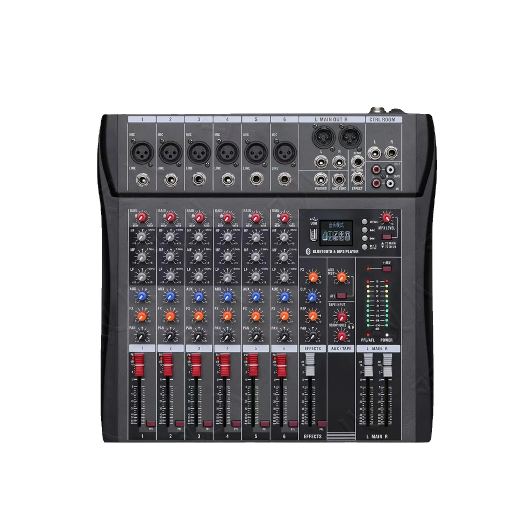 Pure power amplifier can be connected with USB reverb effect, suitable for wedding stage bar professional mixer CT-6