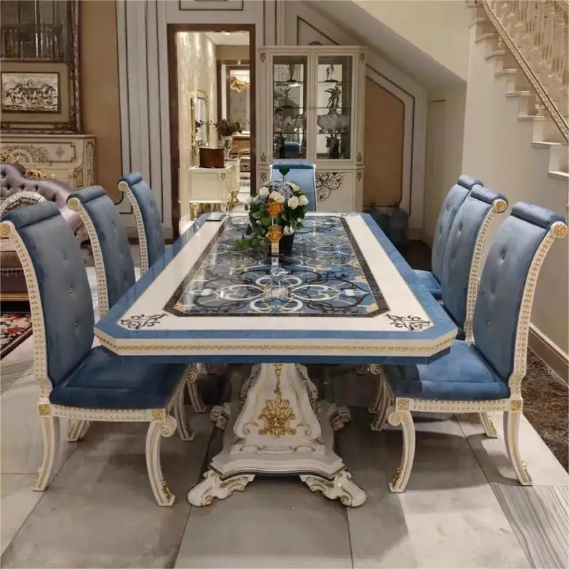 Luxury high-end dining table and home long table and chair combination