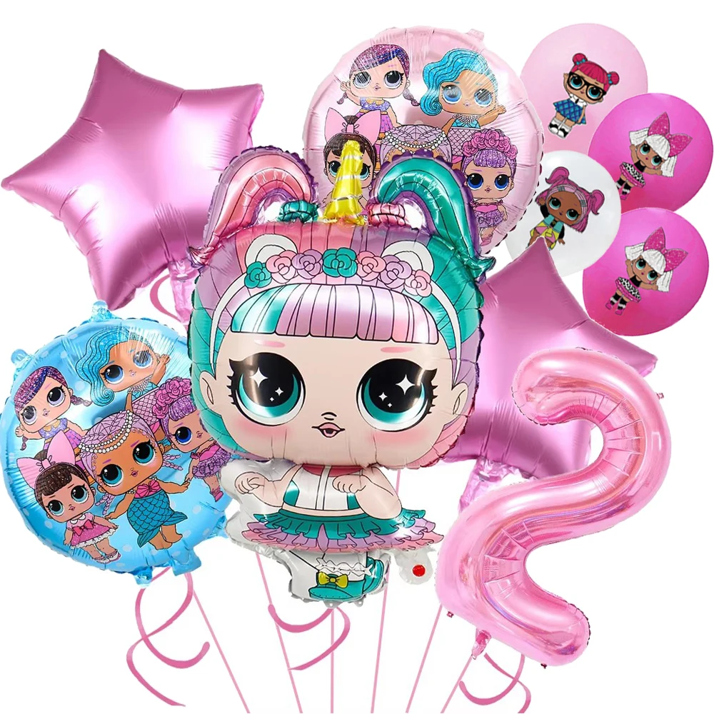 LOL Surprise Doll حفلة عيد ميلاد موضوع الزينة القش كعكة توبر بالون ورقة لافتة لوحات أكواب لإمدادات استحمام الطفل