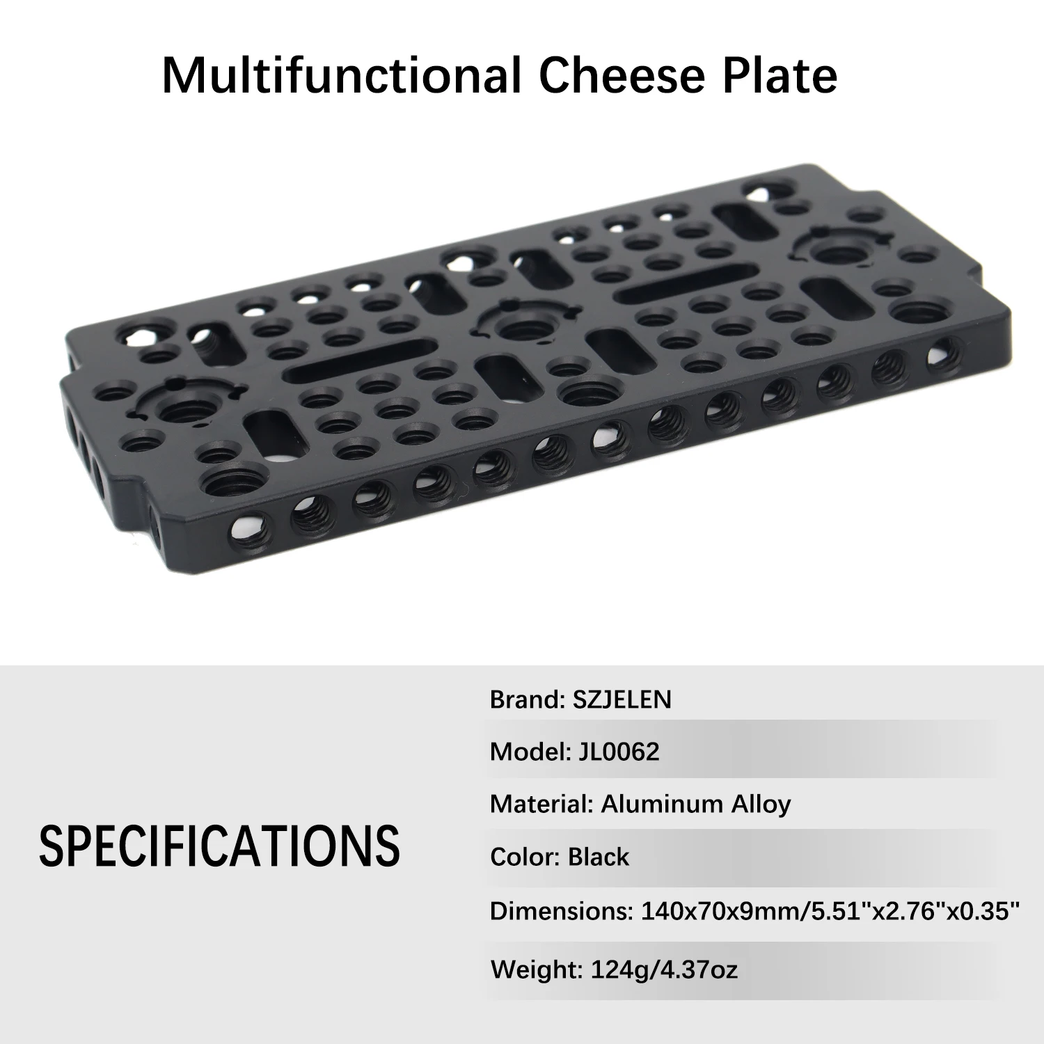 Camera Cheese Mounting Plate, Universal Top Plate Applicable for URSA Mini 4K, Gimbal Stabilizer, Shoulder Rig System