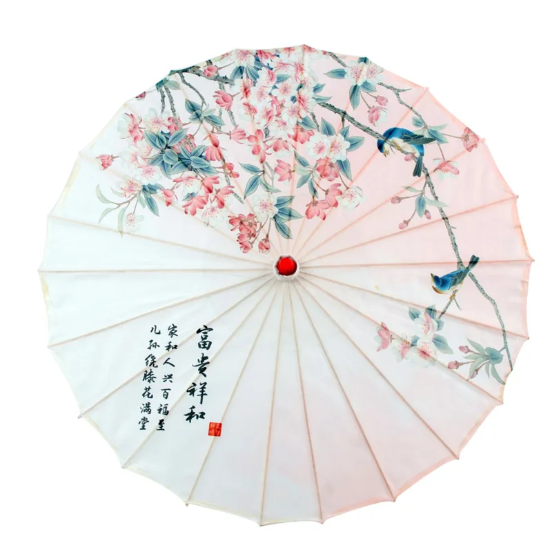 Ancient Style Oil Paper Cloth Umbrella Chinese Style Dance Performance Indoor And Outdoor Ceiling Decoration Silk Craft Parasol