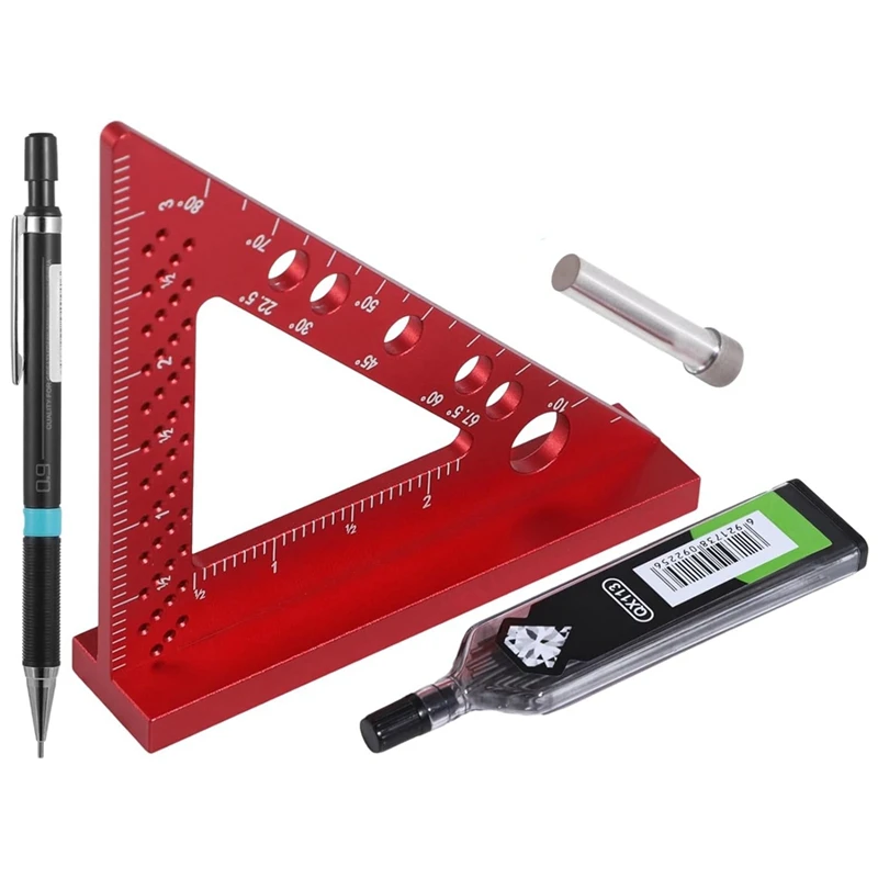 

Carpenter Square Woodworking, Small Square Tool Precision Accurate As Shown With Fixed Angle Pin And 0.09Mm Mechanical Pencil