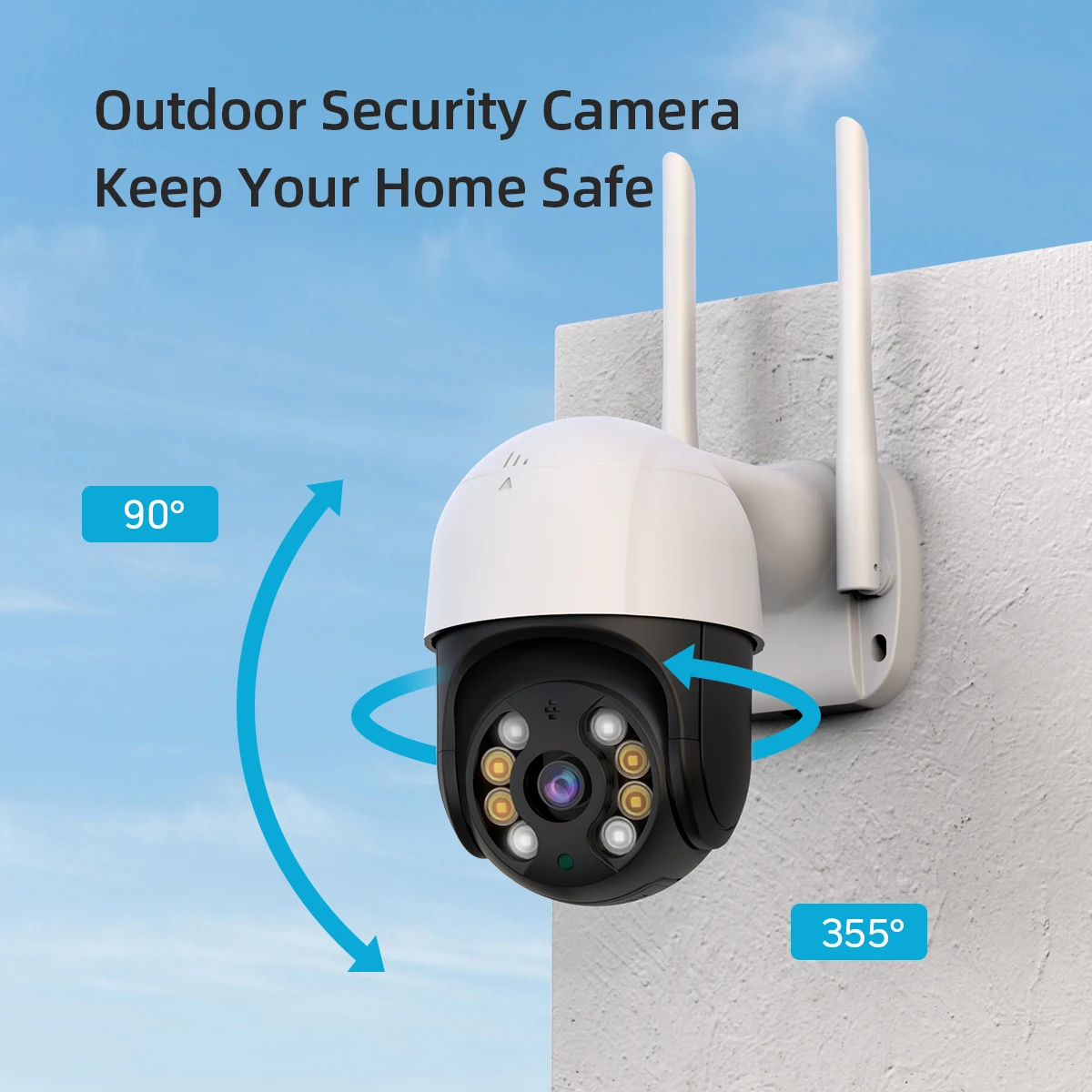 8MP 4K IP 무선 PTZ 카메라, HD 컬러 나이트 비전 와이파이 카메라, 야외 AI 자동 추적 CCTV 감시 캠, 4X 디지털 줌