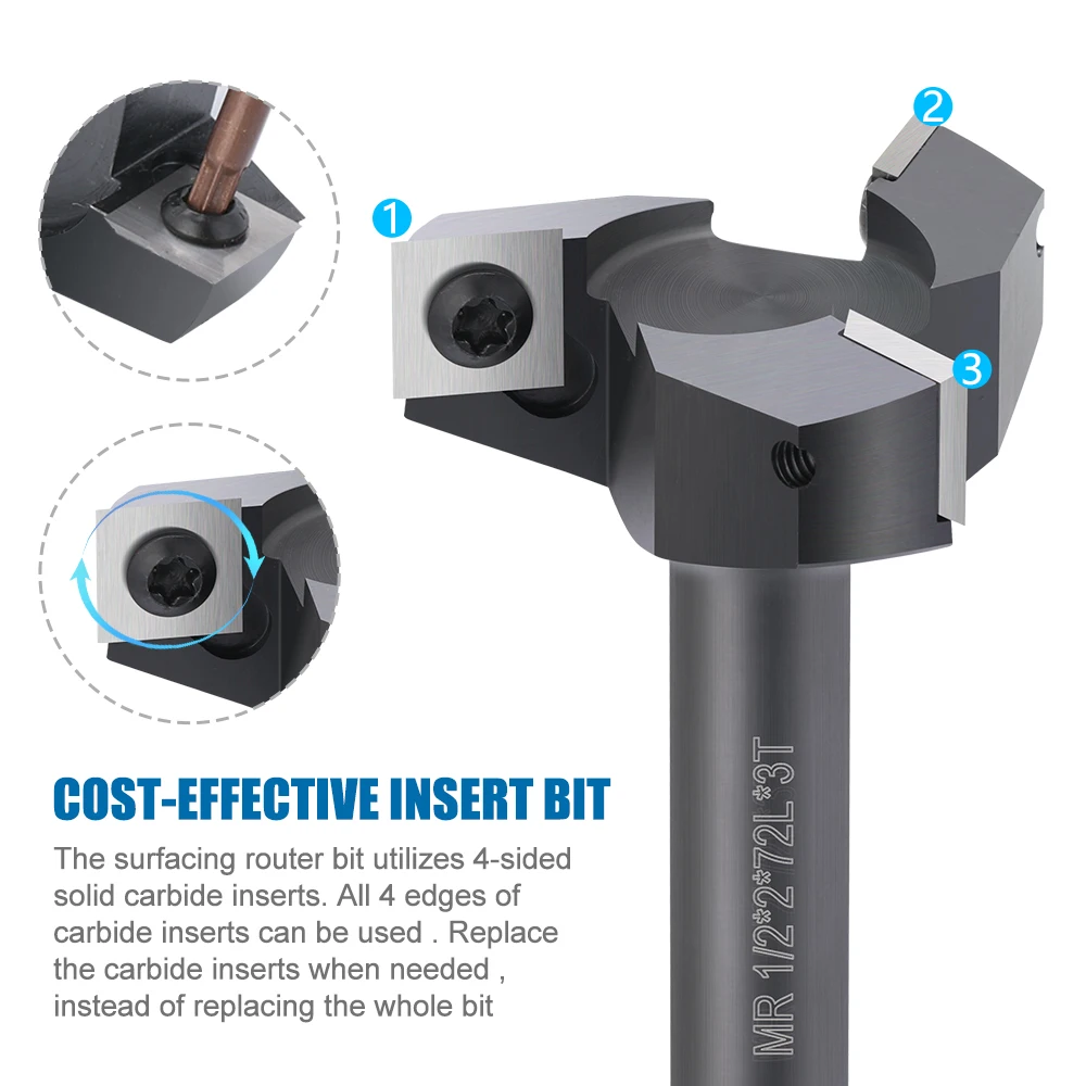 XCAN CNC Spoilboard Surfacing Router Bit 1/2\