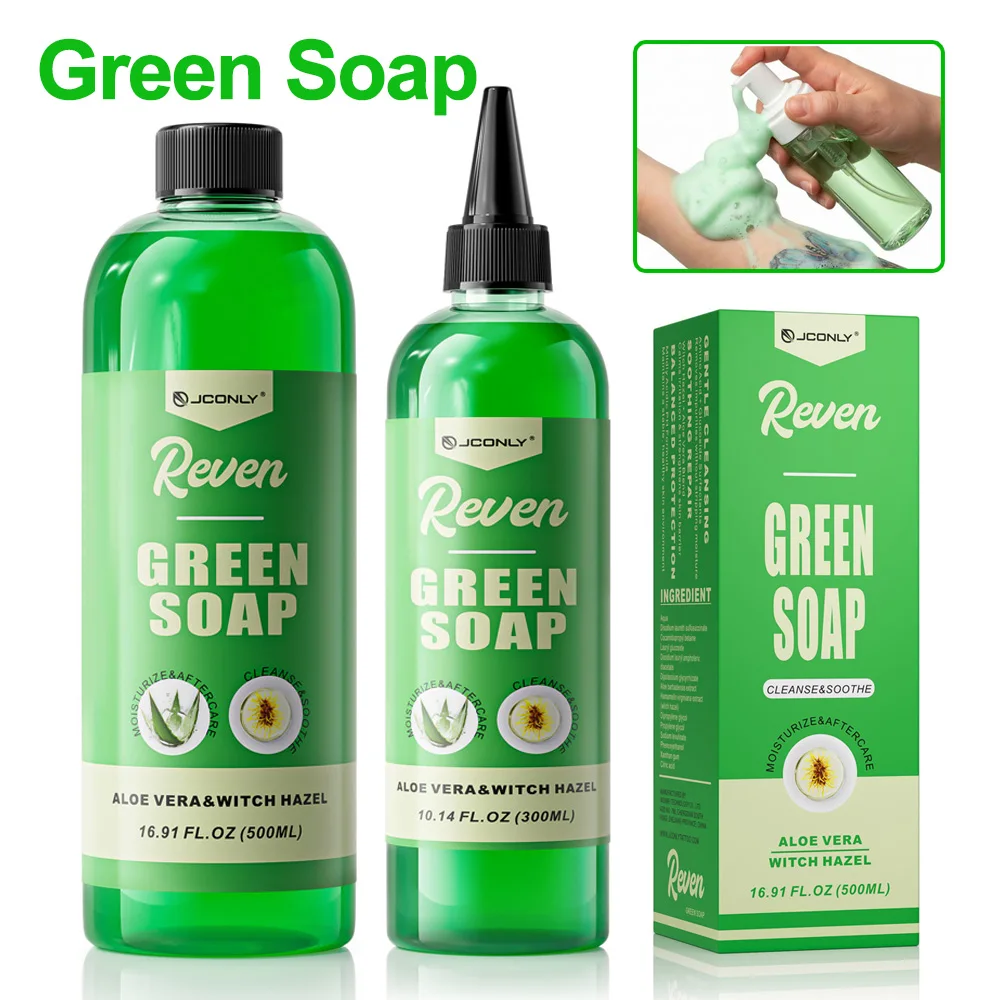 JCONLY Tattoo Green Soap Highly Concentrated Tattoo Cleaning Solution Algae Soap Liquid Cleaning Soap Tattoo Accessories
