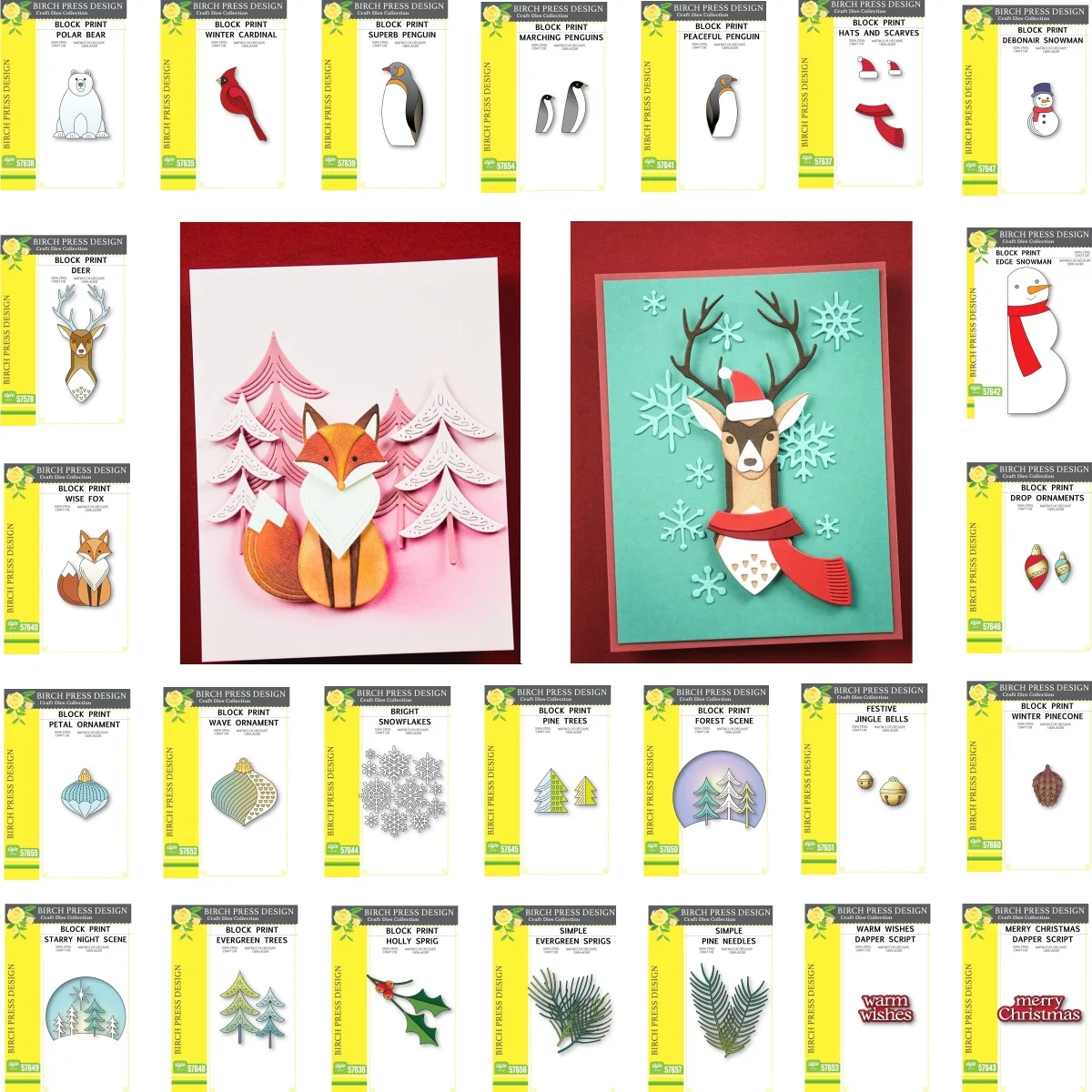 Snowman Elk Fox Tree Penguin Christmas Metal Cutting Dies for DIY Decorating Scrapbook Paper Card Album Craft Die 2025 New