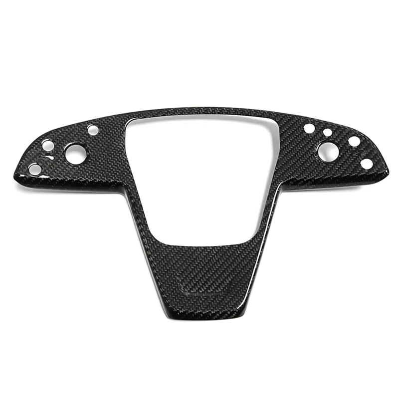 

Real Carbon Fiber Car Interior Steering Wheel Frame Sticker Cover Trim For Tesla Model S 2021-2023