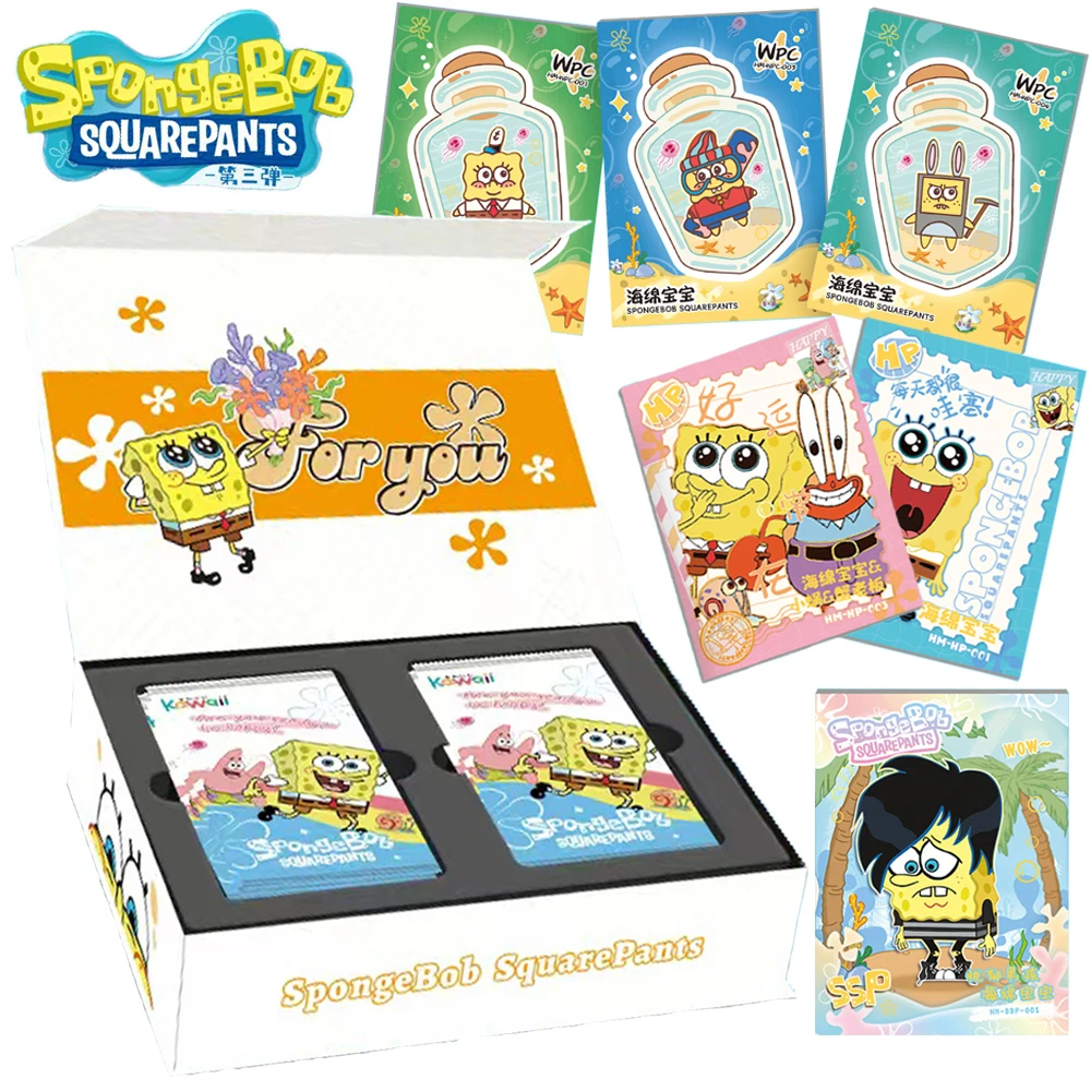 

Genuine SpongeBob SquarePants Card For Children Easy And Warm Comedy Animation Rare Limited Game Collection Card Toys For Family